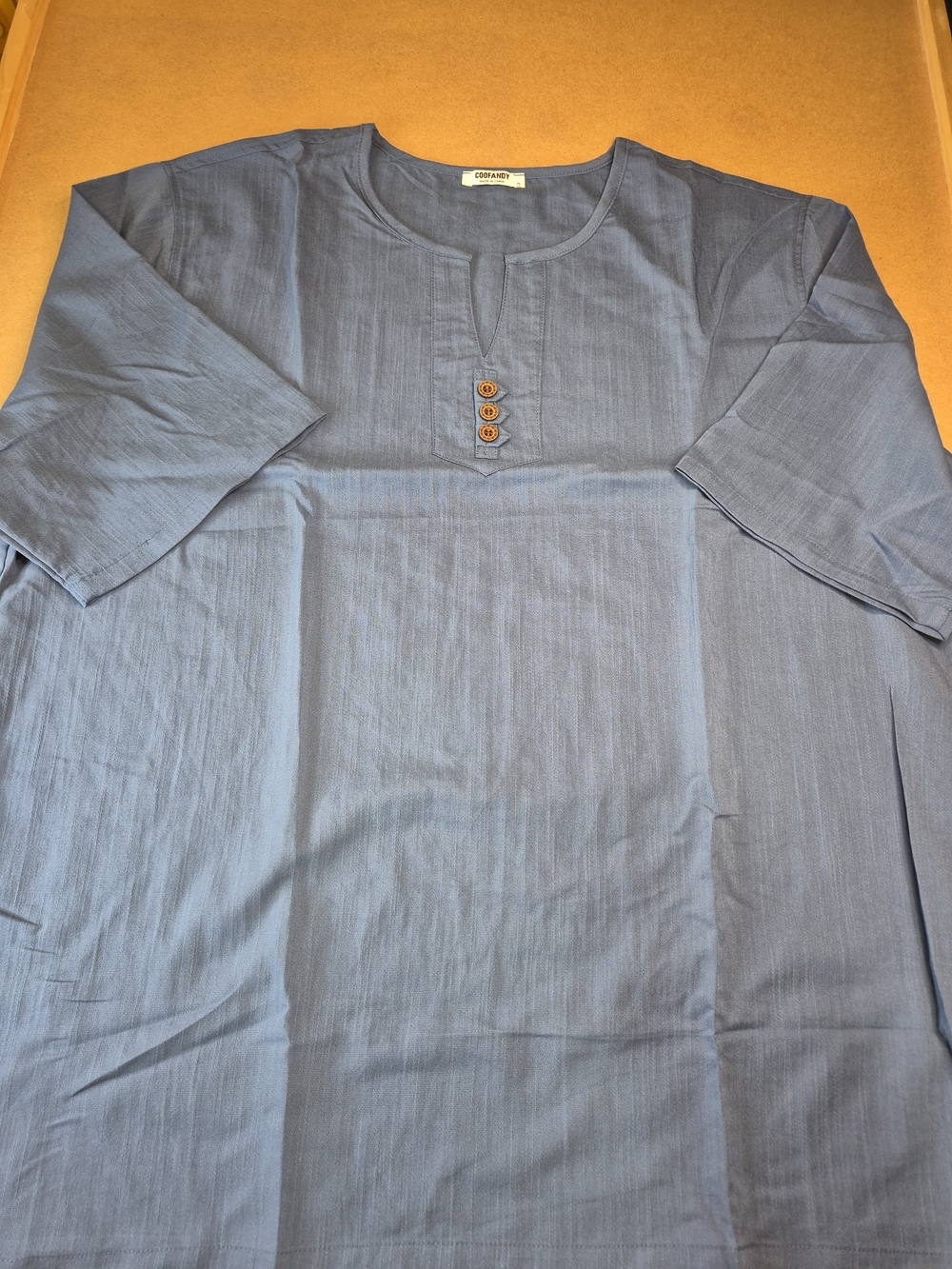Women’s Lightweight Slate Blue Button-Trim Tunic Blouse 3341/379